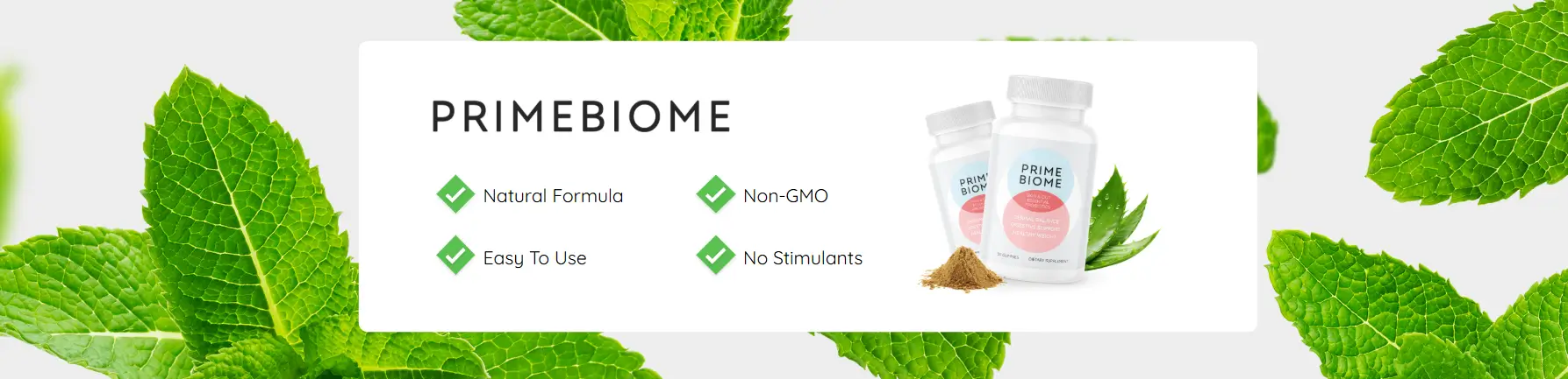 PrimeBiome made with 100% natural, non-GMO, gluten-free ingredients – safe for Canadians